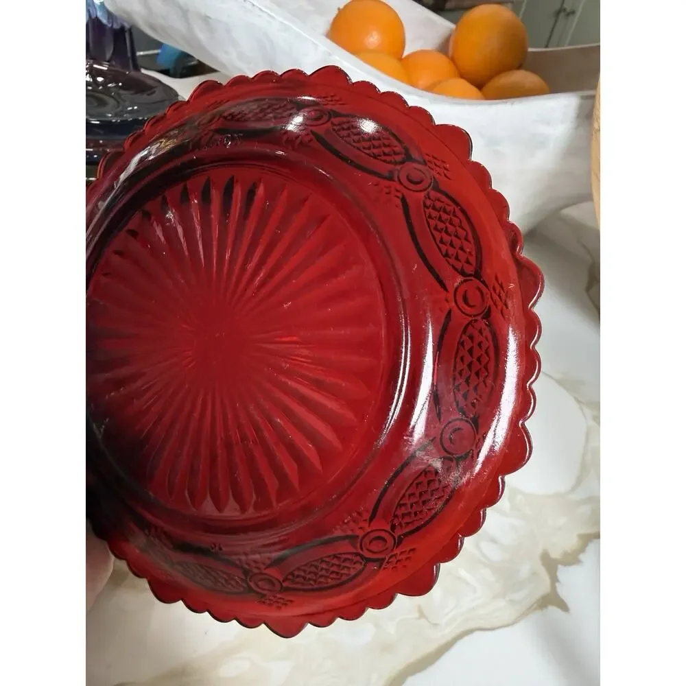 Avon 1876 Cape Cod Dessert Plate Ruby Red Glass 7.25 Inch Replacement